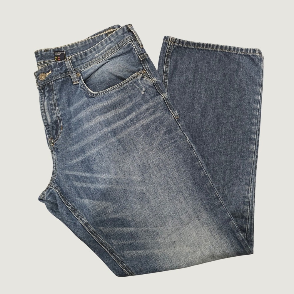 Buffalo David Bitton Y2K Western Jeans 38x32 Bootcut Blue Denim Contrast Stitch